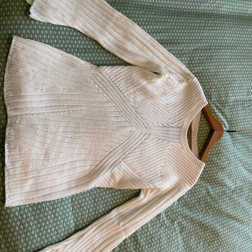 NWT Fashion Nova White bell sleeve sweater